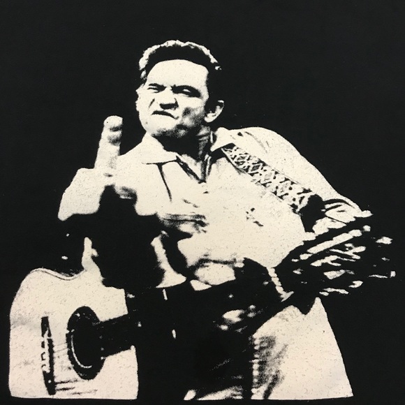 Johnny Cash Flipping the Bird T-shirt - Picture 2 of 7